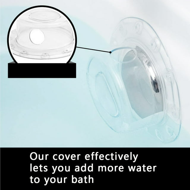 Bath Overflow Drain Cover Anti-overflow Bathtub Overflow Bathtub Tray Stopper Add Extra Inches Water for Tub Warmer