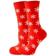 thumbnail image 1 of Seyurigaoka Women Cute Novelty Christmas Socks Santa Elk Snowflake Candy Stripe Pattern Socks Winter Warm Holiday Casual Socks, 1 of 6