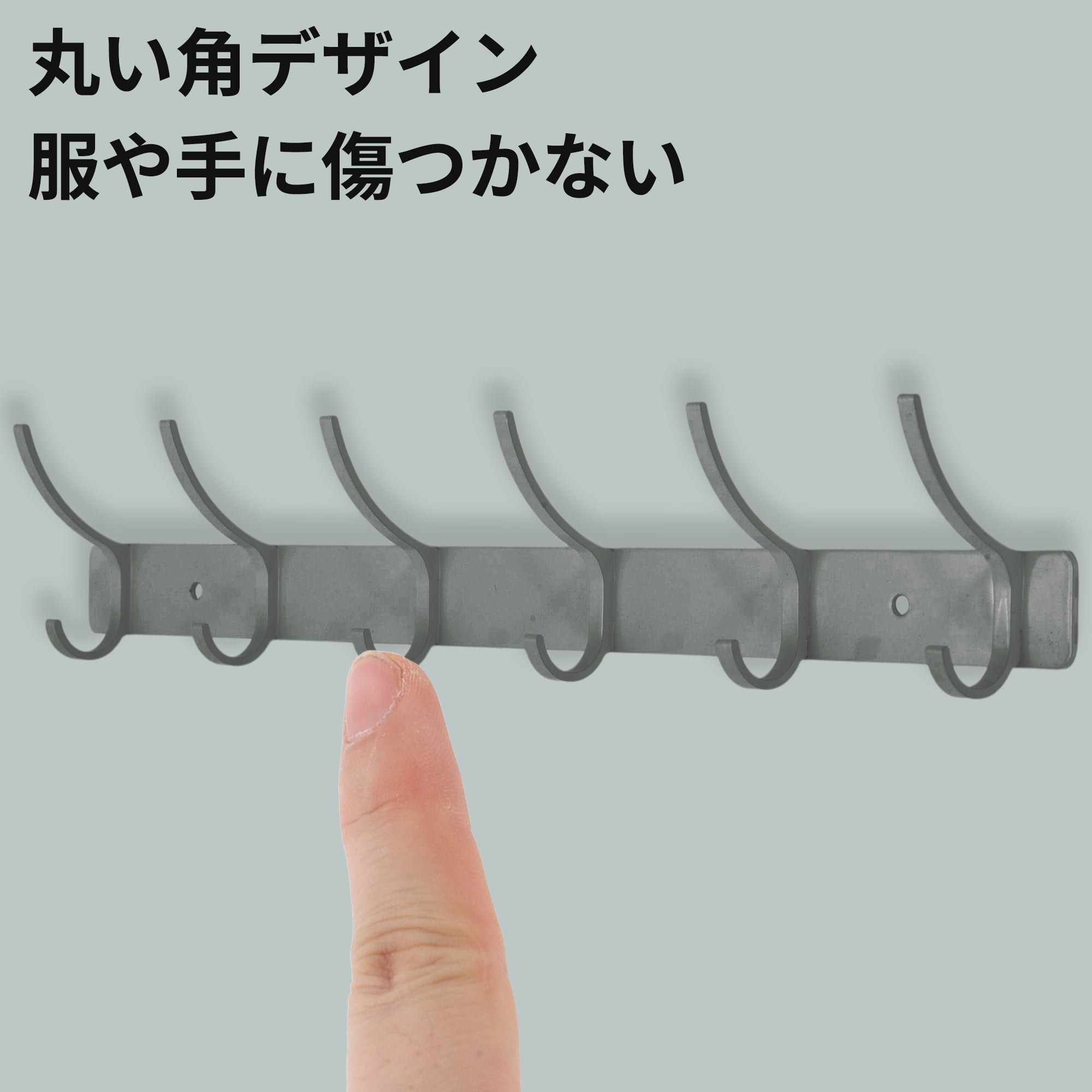 Unique Bargains Coat Rack Wall Mount Hook Gray 15x1.2x6