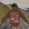 thumbnail image 5 of TrendOFT Womens Bow Graphic Hoodies Cute Oversized Sweatshirt for Girls Pretty Y2K Long Sleeve Hooded Pullover Tops Streetwear Coffee XL, 5 of 8