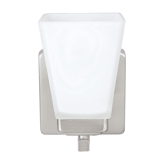 Aspen Creative 62206, One Metal Bathroom Vanity Wall Light Fixture, 5" Wide, Transitional Design in Satin Nickel