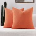 thumbnail image 3 of Tunhigl 17.72" x 17.78" Solid Boucle Texture Pillow Covers, Nylon, Cozy Textured Throw Pillow Cases for Sofa & Home Decor, 3 of 5