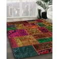 thumbnail image 2 of Ahgly Company Indoor Rectangle Abstract Saddle Brown Oriental Area Rugs, 7' x 9', 2 of 6