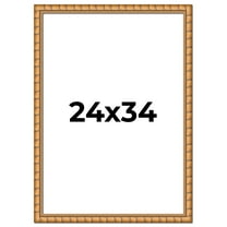 24x34 Frame Gold Real Wood Picture Frame Width 1.5 inches | Interior Frame Depth 0.5 inches |