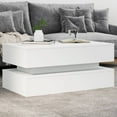 thumbnail image 1 of vidaXL Coffee Table with LED Lights White 90x50x40 cm, 1 of 5