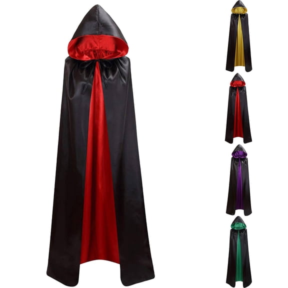 YUANxueke Kids Hoodie Cloak Tie Front Long Cape Party Dress Up Performance Outfits,Green,8 Years