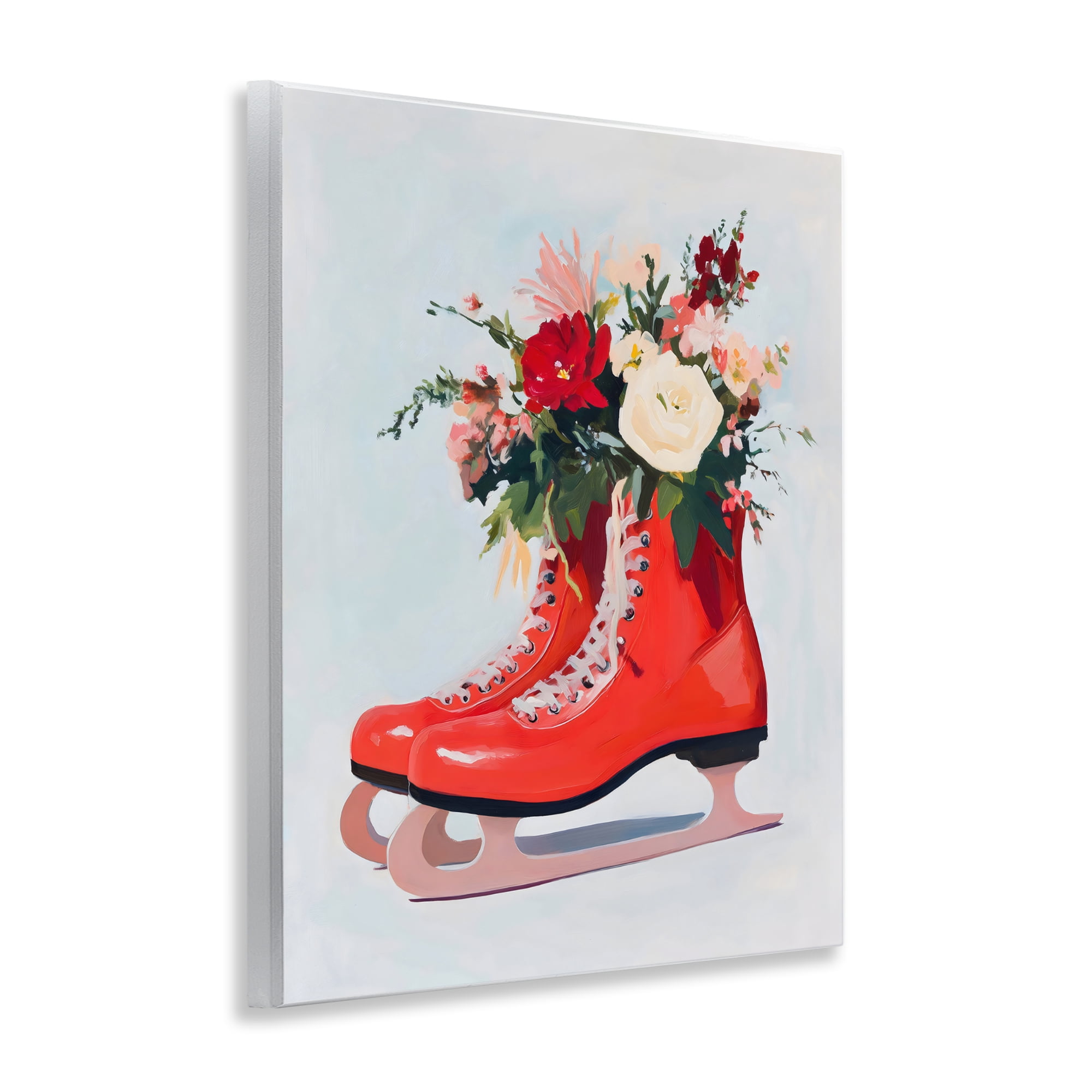 Stupell Industries Floral Ice Skates Wall Plaque Art, design by The Prints Vibe