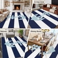 thumbnail image 6 of Navy Blue Stripe Nautical Area Rugs 5x7 for Living Room, Aqua Anchor Summer Coastal Non Slip Washable Rug Runner, Low Pile Indoor Floor Carpet Mat Bathroom Rugs for Bedroom, Kids Room, 6 of 9