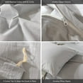 thumbnail image 5 of MooMee Duvet Cover Set 100% Washed Cotton Linen Like Textured Breathable 3 Piece (Lavender Grey, King), 5 of 5
