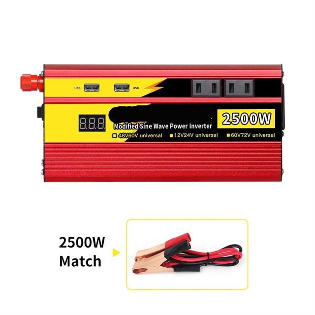Modified Sine Wave Inverter 3000W Car Power DC12V24V and AC V Auto Converter Transformer ,Rapid Cooling with Minimal Noise