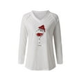 thumbnail image 1 of Suéter navideño para mujer, sudadera con cuello en V de manga larga con patrón de letras/vidrio XBTCLXEBCO Blanco;XL, 1 of 6