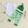 thumbnail image 5 of mgoYE Newborn Baby Boy Clothes Golf Summer Outfit New To the Club Letter Print Short Sleeve Romper and Pants Hat 3Pcs Sets Size 3-6 Months, 5 of 9