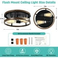 thumbnail image 2 of Aiwen 2 Lights Open Caged Flush Mount Ceiling Lamp Vintage Home Decor Light Fixture, 2 of 10