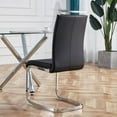thumbnail image 4 of Sudica Set of 4 Modern Dining Chairs, PU Leather, High Back, Metal Legs, Black, 4 of 9