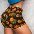 thumbnail image 4 of Goofa Orange Pumpkin Printed Workout Shorts Women Seamless Scrunch Butt Lifting High Waisted Gym Booty Shorts Elastic Workout Shorts-Large, 4 of 8