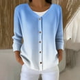 thumbnail image 2 of hotojiny Women's Plus Size Cardigan Fall Trendy Gradient Button Down Top Knitwear Fashion Long Sleeve Soft Knit Cardigan Sweater, 2 of 6