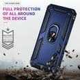 thumbnail image 4 of TJS for Samsung Galaxy A26 5G / A17 5G Phone Case, with Tempered Glass Screen Protector, Impact Resistant Metal Ring Magnetic Support Kickstand Drop Protector Cover for Galaxy A26 5G (Blue), 4 of 6