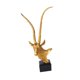 thumbnail image 1 of Adorno de cabeza de antílope, escultura moderna y creativa con base, pieza de colección versátil. oro, 1 of 9
