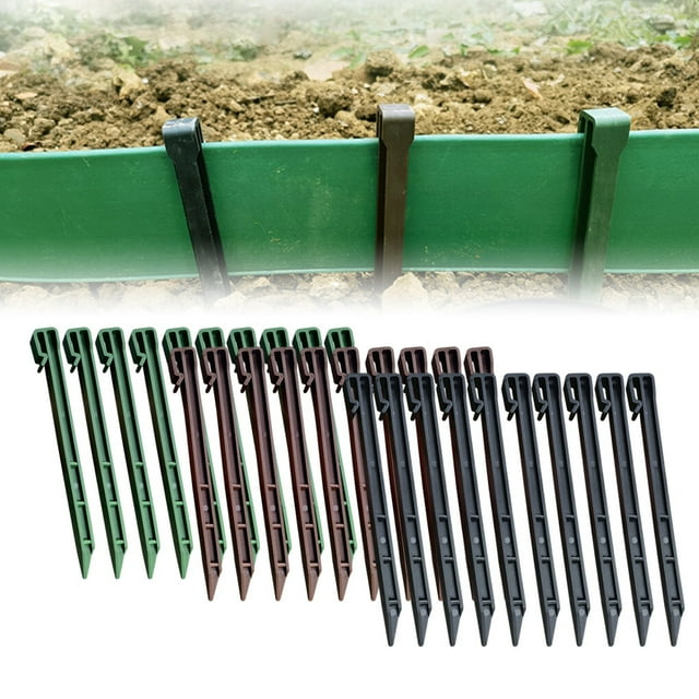20 Pièces Jardin Patio Cour Bordure Barrière Terrasse Barrière Piquet Terre Réutilisable Fixation Piquet Assortiment Kit Outil de Jardinage Accessoires Café