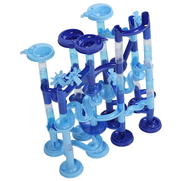 Maze Ball Track, 30Pcs Balls DIY Blue Inflator 75Pcs Building Blocks Maze Balls Water Play Track For Water Play For Children
