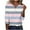 Pink, variant on successthop V Neck Blouse for Women Plus Size 3/4 Sleeve Tops Pullover Tee Shirts Button Stripe Casual Clothes