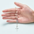 thumbnail image 2 of Dalrosia 10PCS Baptism Rosary Mini Acrylic Rosary Beads Favors Rosaries White Beads Chains with Bags for Baptism Christening Communion Party, 2 of 4