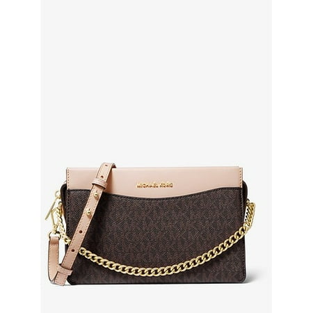 Michael Kors Jet Set Logo Ladies Large Two Tone Leather Crossbody Bag 32F9GJ6C7B-266