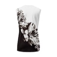 thumbnail image 5 of ICHUANYI Clearance Women Fashion Summer Sexy Fold Printed Regular Lace Sleeveless V Neck Button Top(Black, L) ICHUANYI WER2023080703403, 5 of 5