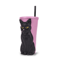 thumbnail image 2 of Practical Magic 2 Black Cat Grippr Tumbler with Straw, 3D Black Cat Novelty Drink Cup, Movie Inspired Beverage Tumbler for Home Desk Party Cat Lover Collector Gift, 2 of 2