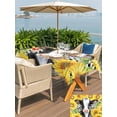 thumbnail image 5 of Outdoor Tablecloths with Umbrella Hole & Zipper, Cow Sunflowers Tablecloth Rectangle 60x84 Inch, Farmhouse Country Animals Floral Black Plaid Waterproof Table Cloth, Patio/Pool/Picnic Table Covers, 5 of 8
