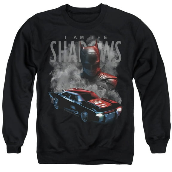 The Batman (2022) Unisex Adult Crewneck Sweatshirt, Batman and Batmobile, X-Large