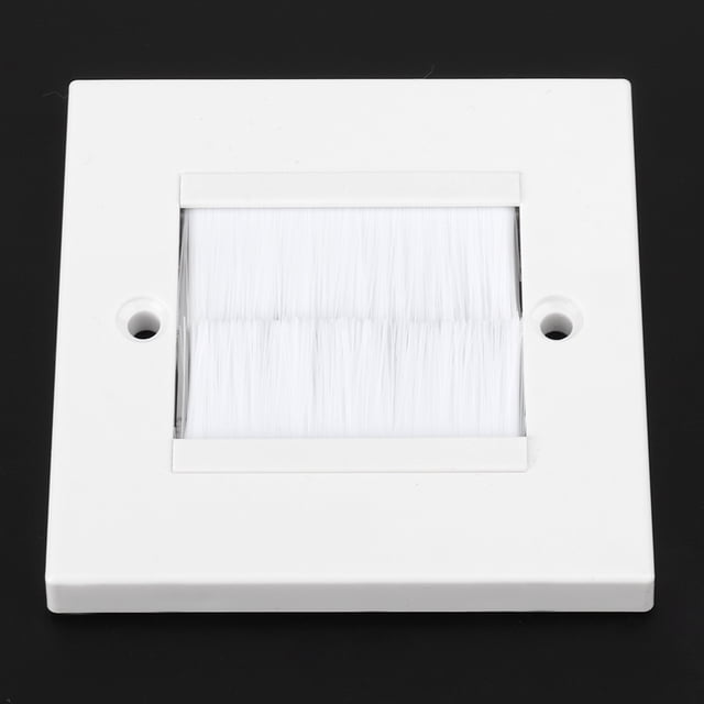 Brush Cable Wall Plate Port Insert Cover Outlet Mount Panel, Dust Prevention, Strong and Durable, Easy Installation, for Plaster Board Stud Walls