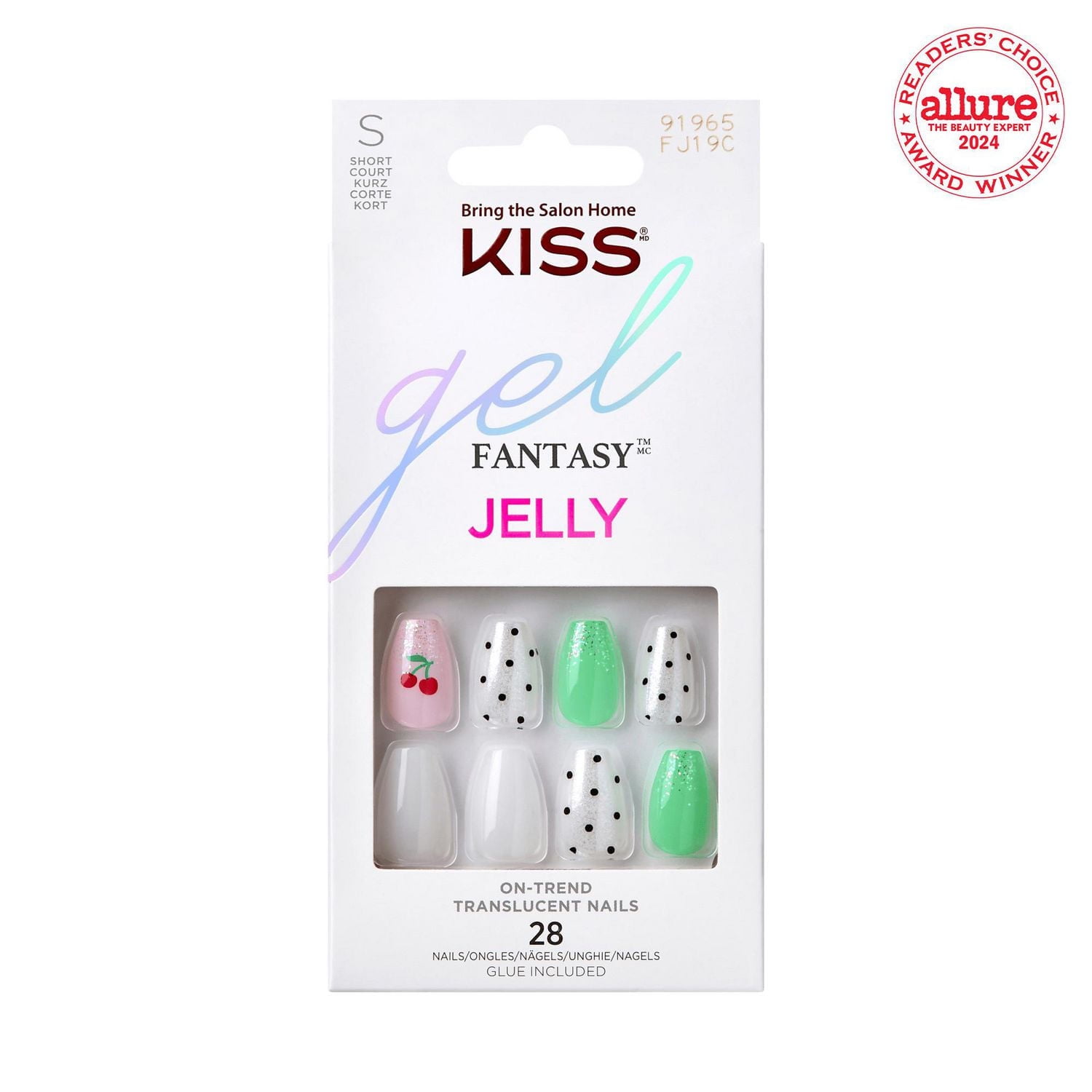 KISS Gel Fantasy - 28 faux ongles, longs Ongles gel.