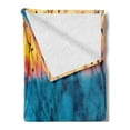thumbnail image 2 of Nature Soft Flannel Fleece Throw Blanket, Dried Flowers Twigs Tranquil Sunset Scenery Agriculture Autumn Field, Cozy Plush for Indoor and Outdoor Use, 50" x 60", Pale Blue Peach Orange, by Ambesonne, 2 of 5