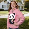 thumbnail image 3 of Uourmeti Cute Panda Bubble Tea Teen Girls Fall Clothes Half Zip Sweatshirt Pullover Sweatshirts Long Sleeve Trendy Comfy Casual Loose Athletic Wear Size 11-12, 3 of 7