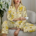 thumbnail image 4 of Goofa Cute Bee Gnomes Printed Women’s 2 Piece Pajama Set Super,Pajamas Women's Long Sleeve Sleepwear Soft Button Down Loungewear Pjs Lounge Set Nightwear-Medium, 4 of 9