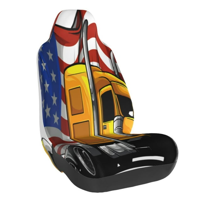 Wukai American Truck Full Set Car Seat Covers with Soft Padding Universal Auto Front Seats Protector and Cushion Mat