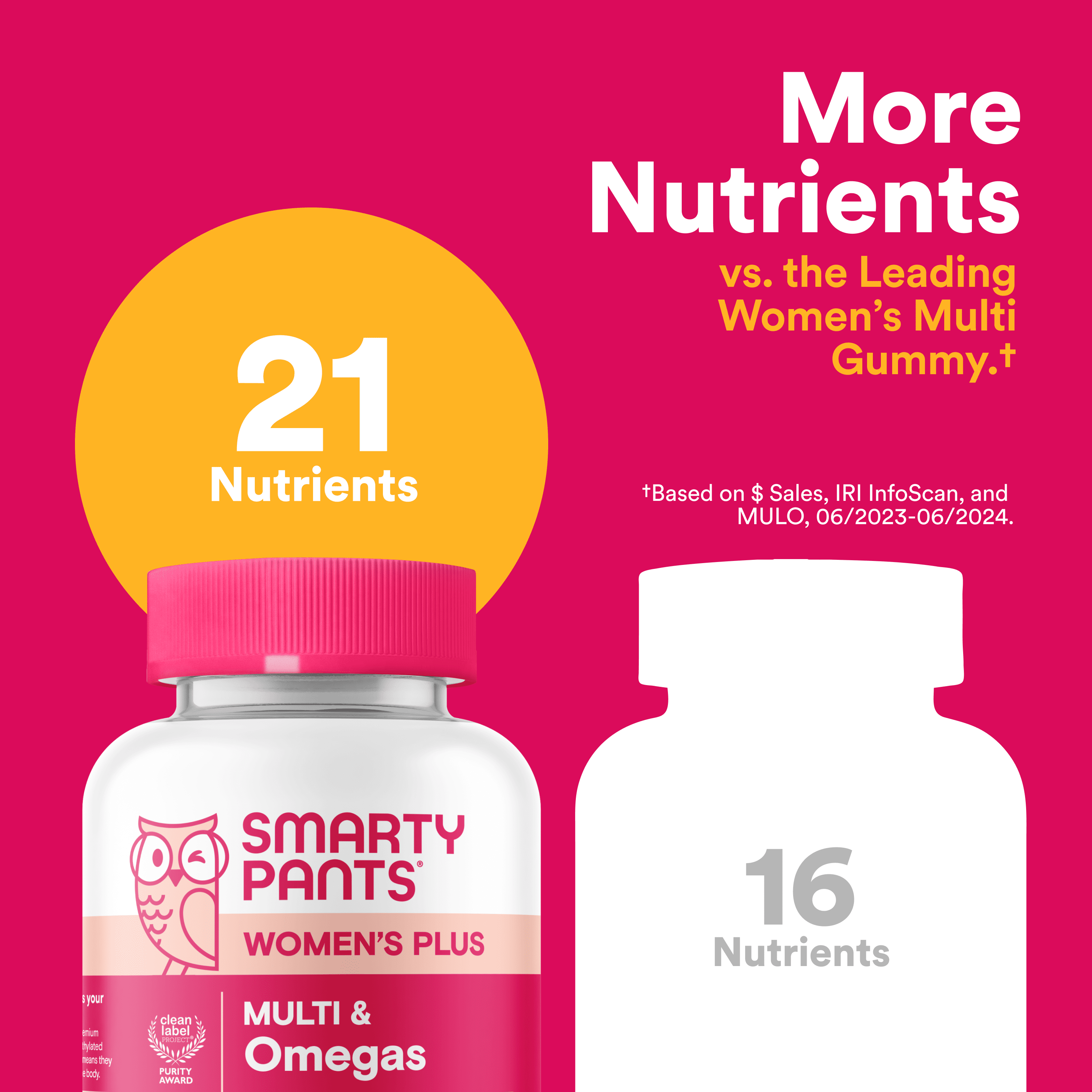 SmartyPants Women's Plus Strawberry, Orange, and Lemon Flavor Multi & Omegas 90 Gummies