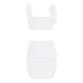 thumbnail image 2 of VISgogo, traje de falda para mujer, Color sólido, plisado, correa de doble cara, chaleco ajustado con tirantes + falda de cintura alta, conjunto sencillo de dos piezas VISgogo  moda, 2 of 6