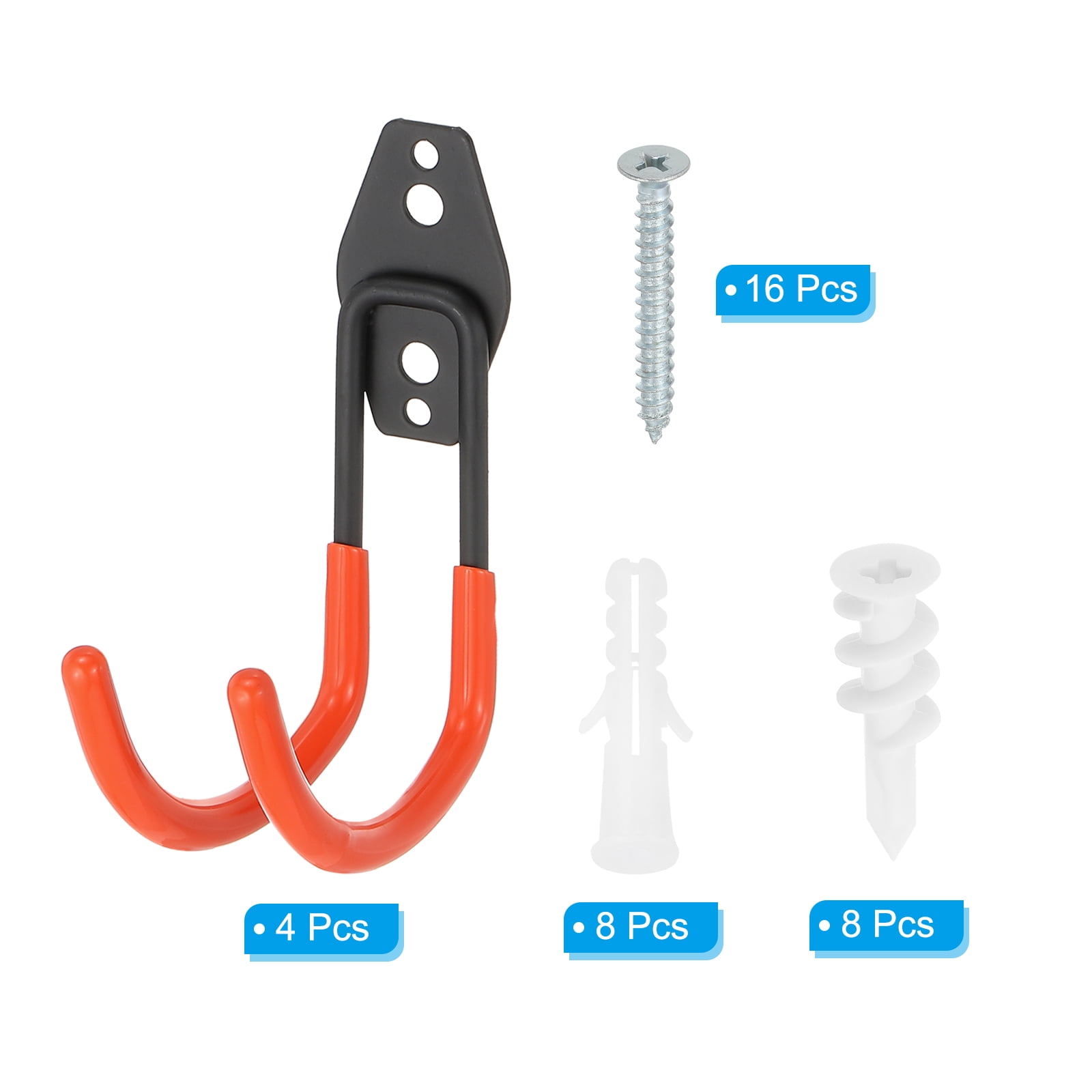 Unique Bargains Heavy Duty Garage Storage Hooks Wall Mount Hanger 1.57"x4.09"x5.71" Red