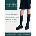 thumbnail image 3 of 3 Pack Kids Girls Unisex Soft Knee High School Uniform Dress Socks Seamless Toe Black White Navy Blue Burgundy, 3 of 6