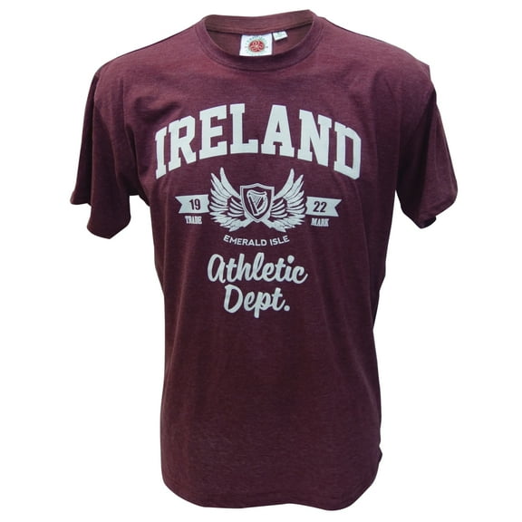 Traditional Craft Ltd. Burgandy Ireland Harp Wings T-Shirt