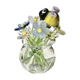thumbnail image 2 of Rijanmt Handmade Glass Vase with Crystal Flower Decor,2.36" H Mini Glass Planter with Colorful Daisy Floral & Bird,Matching Real Flower Arrangements,For Home Office Table Centerpieces,Gift for Mom,E, 2 of 6