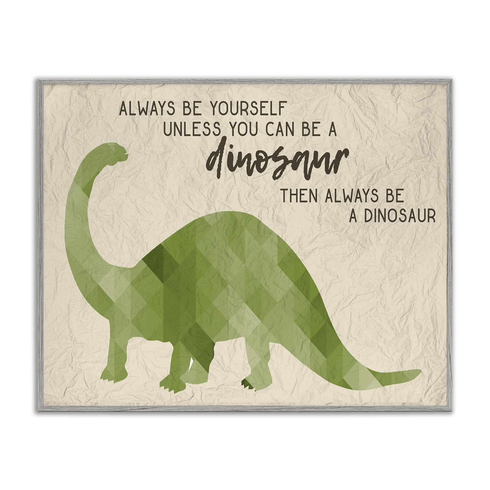 The Kids Room by Stupell Always Be A Dinosaur Brachiosaurus Framed Wall Art by Daphne Polselli
