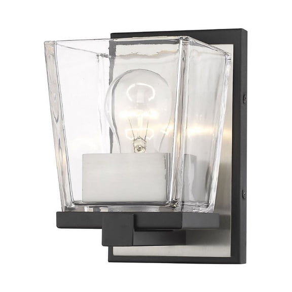 1 Light Wall Sconce in Restoration Style 5 inches Wide By 7.5 inches High-Matte Black/Brushed Nickel Finish Bailey Street Home 372-Bel-4314723