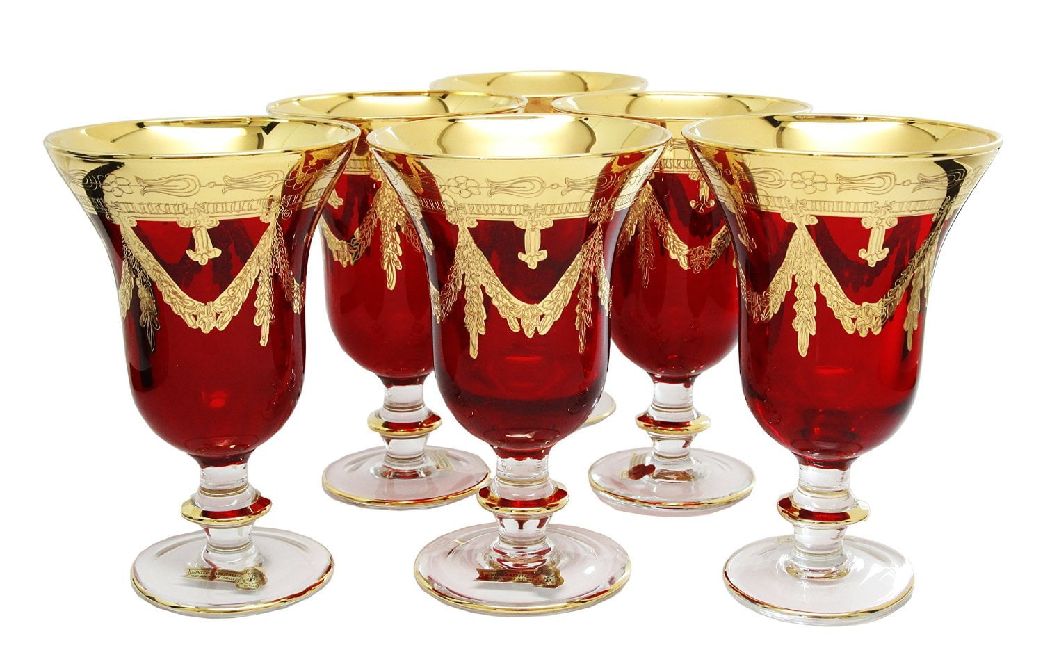 Sosoport 2pcs Crystal Glass Goblets, Crystal Glass Red Wine  Goblets, Vintage Golden Chalice Goblets, Golden Iris Red Wine Glass, Home  Wedding ValentineS Day Gift (Golden): Goblets & Chalices