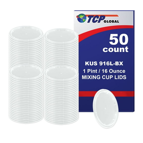 Custom Shop/TCP Global - Box of 50 Lids - Pint size - Exclusivly fit Custom Shop /TCP Global 16 Ounce Paint Mix Cups