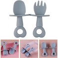 thumbnail image 3 of 12 pcs Lithe Silicone Feeding Self Fork Toddler Tableware Baby Adorable Paste Spoon Rice Training Safe for Spoons Infant Dinning Utensil, 3 of 5