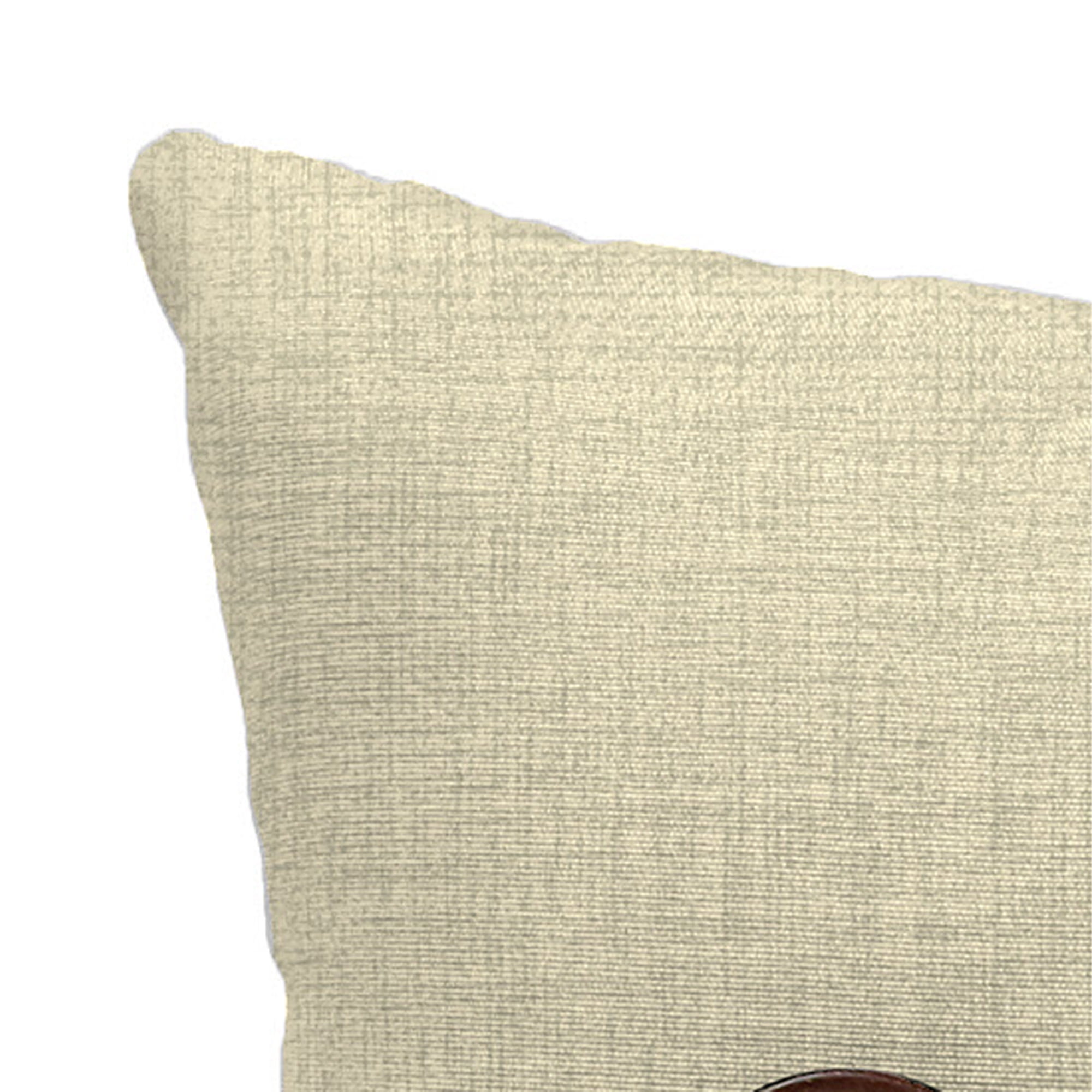 Jordan Manufacturing 13" x 20" Zayne Wheat Beige Crosshatch Rectangular Outdoor Lumbar Throw Pillow with 3 Coconut Buttons (2 Pack)