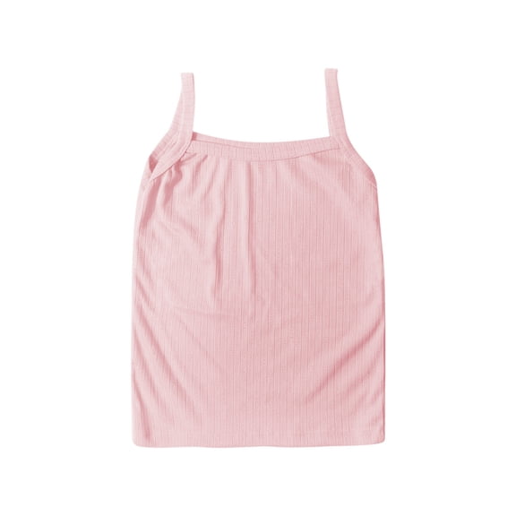 XXWXYD Girls Toddler Spaghetti Strap Camisole - Lightweight Dance Tank Tops Soft Cotton Solid Undershirts Vest for Kids Athletic Wear